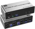 8K Displayport + 2 HDMI Triple Monitor KVM Switch 3 Monitors 2 Computers,8K@60Hz KVM Switch with Audio Mic and 3 USB 3.0 Ports(with US Plug)