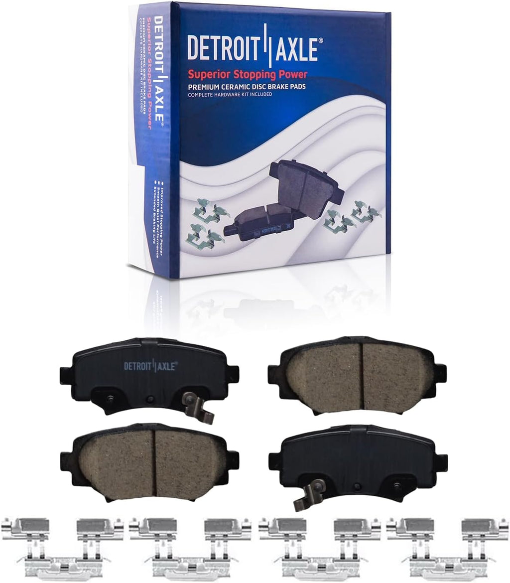 Detroit Axle - Brake Kit for 2014-16 Mazda 3 Sport, Disc Rotors Ceramic Brakes Pads Replacement : 11.02' Front and 10.43' Rear Rotor