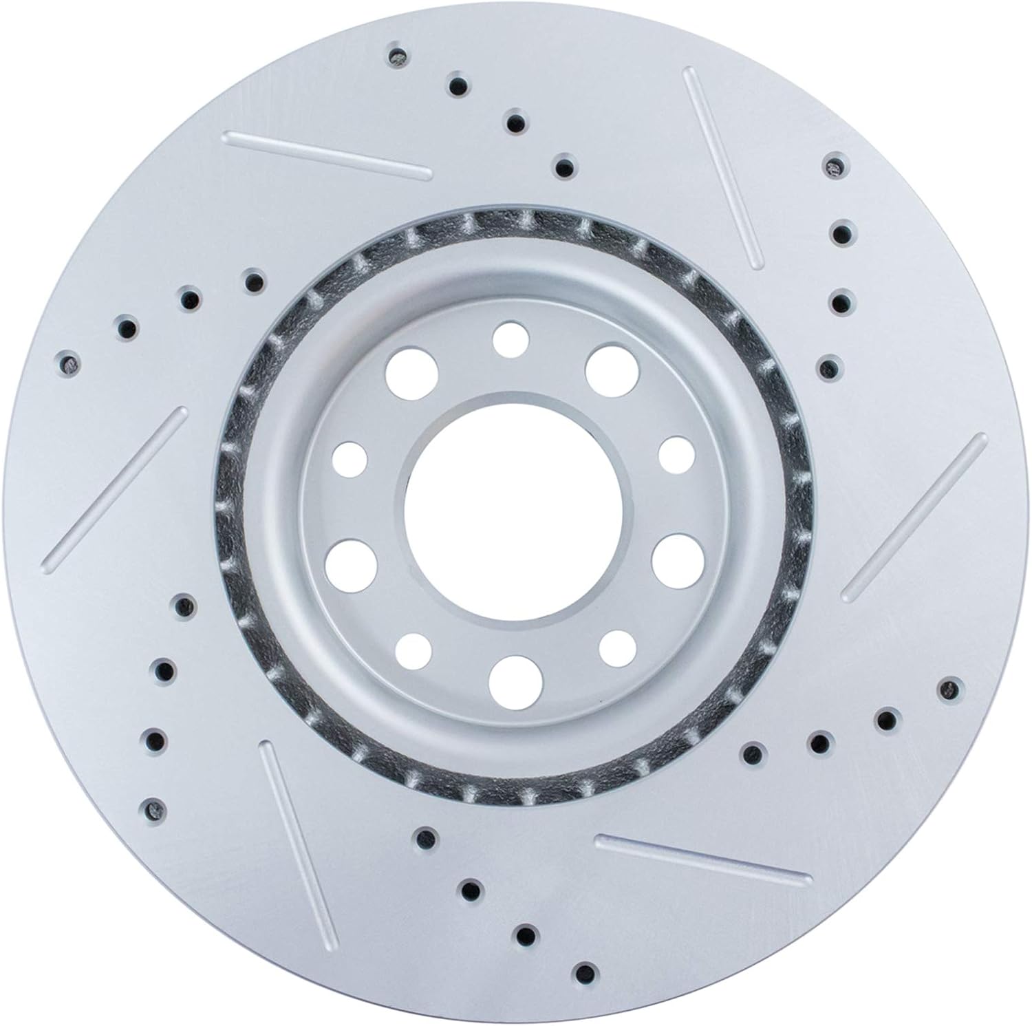TRQ Performance Front and Rear Brake Rotor Set G Coated Drilled and Slotted Compatible with 2016-2023 Fiat 500X 2017-2022 Jeep Compass 2015-2023 Renegade