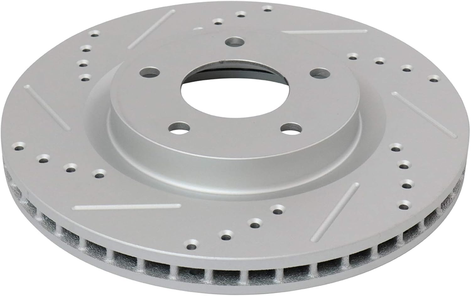 TRQ Performance Front and Rear Brake Rotor Set G Coated Drilled and Slotted Vented Compatible with 2008-2013 Nissan Rogue 2014-2015 Rogue Select