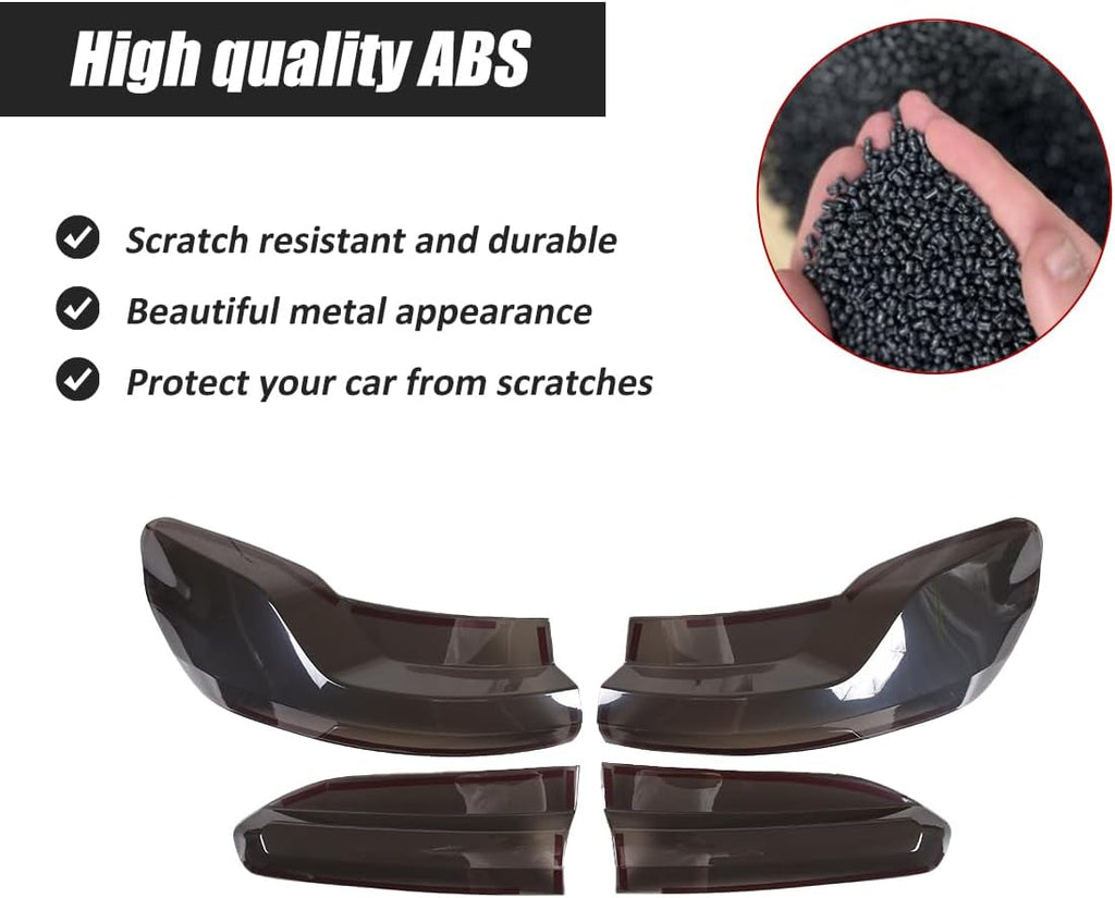 ABS Black Rear Tail Light Lens Taillight Kit Compatible with BMW X4 G02 X4 M 2019-2025 Car Exterior Taillight Protection Cover Accessories