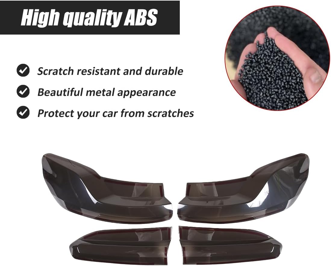 ABS Black Rear Tail Light Lens Taillight Kit Compatible with BMW X4 G02 X4 M 2019-2025 Car Exterior Taillight Protection Cover Accessories