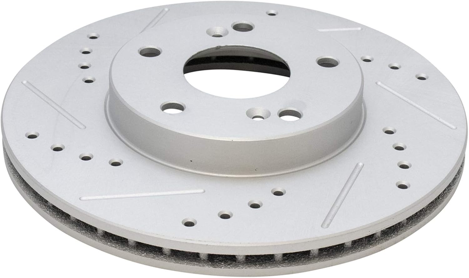 TRQ Brake Rotors Set Performance Premium G-Coated Slotted X Drilled Front & Rear Compatible with 2003-2007 Honda Accord