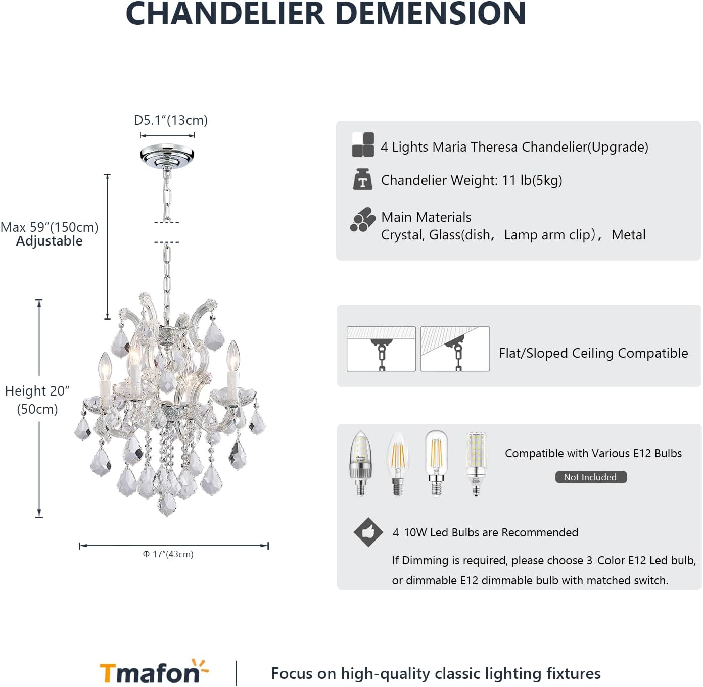 Modern Crystal Chandeliers for Dining Room - Small Crystals Chandelier Lights for Girls Bedroom, Dining Room, Hallway, Kitchen Island, Bathroom, Closet