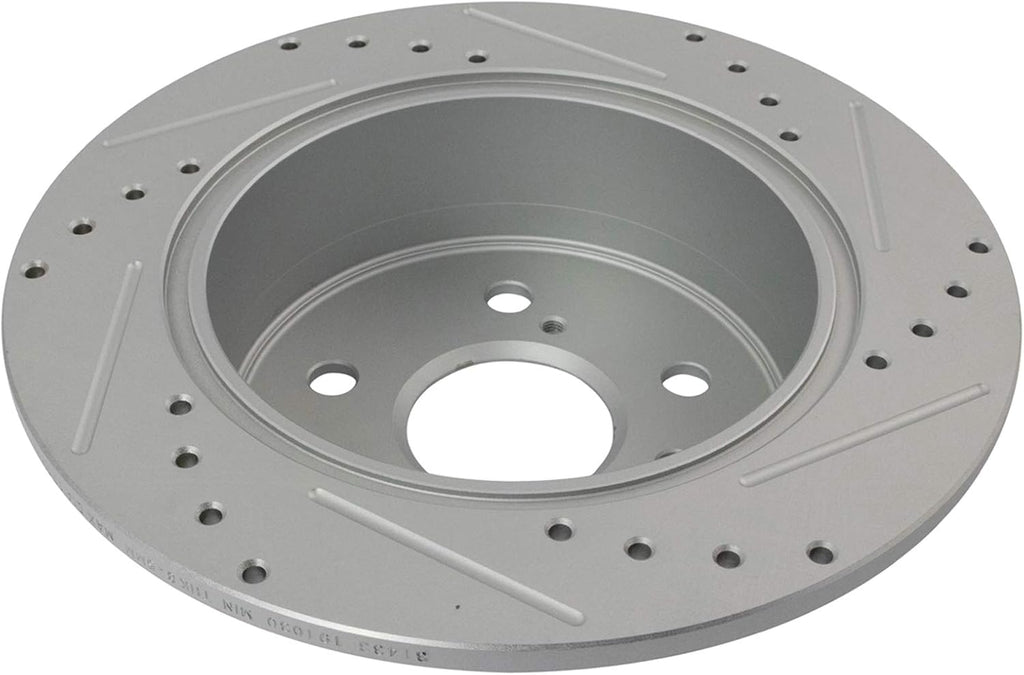 TRQ Performance Front and Rear Brake Rotor Set G Coated Drilled and Slotted Compatible with 2007-2012 Lexus ES350 2008-2012 Toyota Avalon 2007-2011 Camry