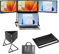 15.6'' Triple Laptop Screen Extender, Ultra-Slim FHD 1080P Portable Monitor for Laptop, Tri-Screen Travel Monitor Extender, for Windows/Mac/Chrome, Fit 13'-17.3'