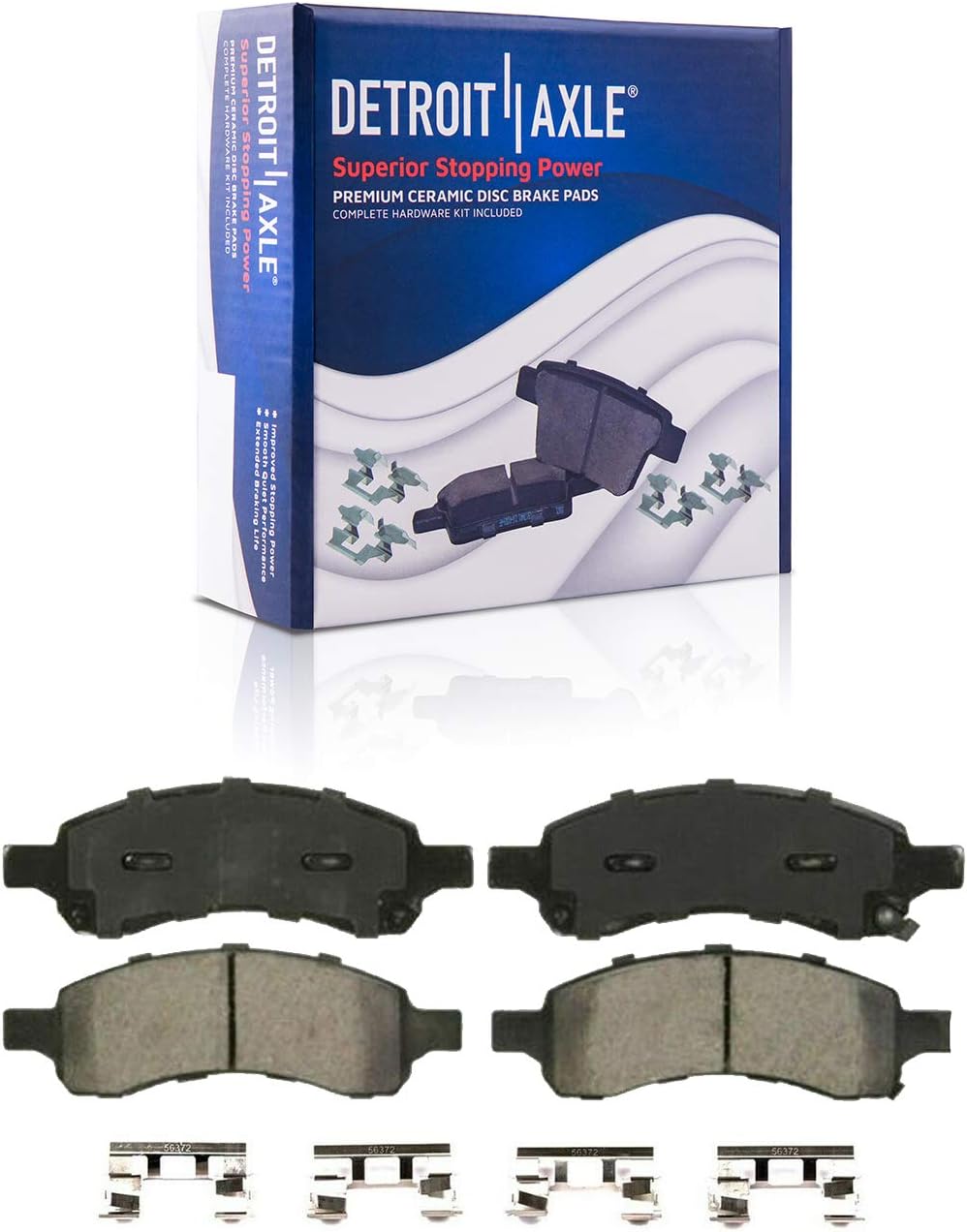 Detroit Axle - Front Brake Kit for Buick Enclave Rainier GMC Acadia, Front Ceramic Brake Pads Left Disc Caliper Replacement- 3pc Set