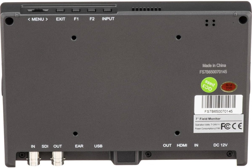 Lilliput FS7 7' 4K Camera Field Monitor with Metal Housing and Built-In Speaker, HDMI & 3G-SDI Input