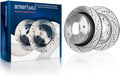 Detroit Axle - Rear Brake Rotors for 2012 2013 2014 Ford F-150 Lobo [7 Lug], Drilled and Slotted Disc Brake Rotors Replacement : 13.70' inch Rotors