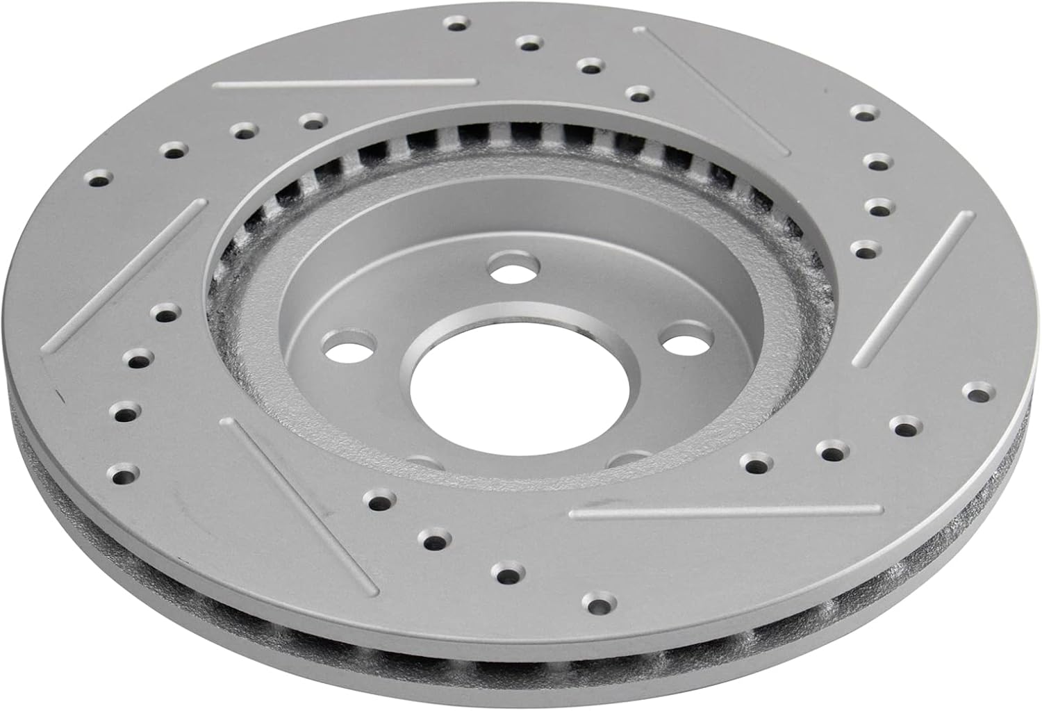TRQ Performance Front and Rear Brake Rotor Set G Coated Drilled and Slotted Compatible with 2001-2003 2006-2007 2010 Chrysler PT Cruiser