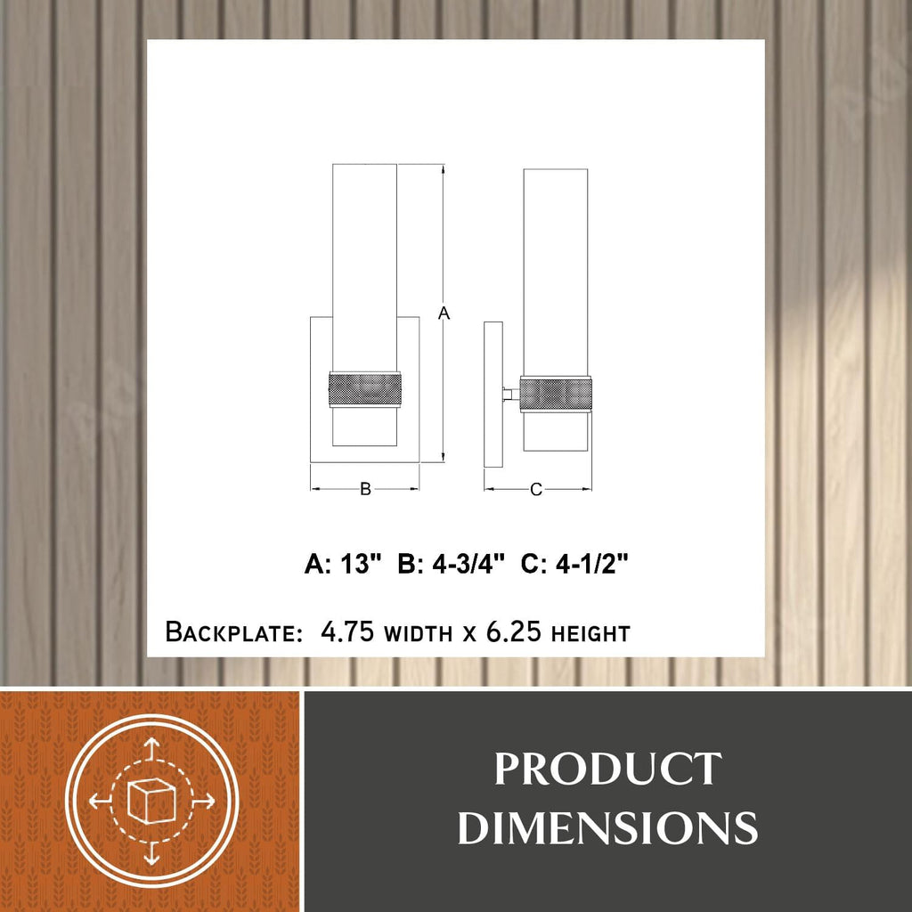 VAXCEL Bari 1 Light Bathroom Lighting Fixture with Clear Glass Cylinder Shade, Chrome Finish, Contemporary Modern Wall Sconce