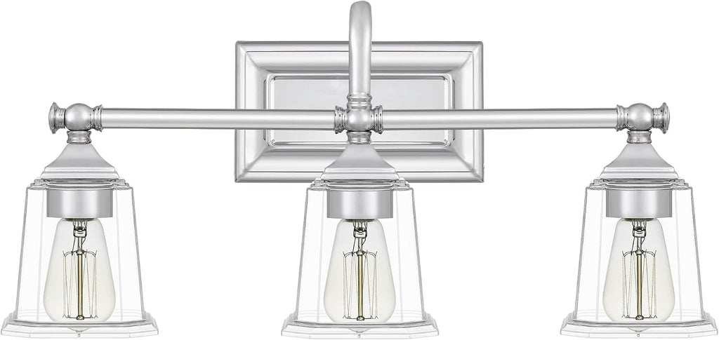 Quoizel Nicholas 22' Wide Polished Chrome 3-Light Bath Light