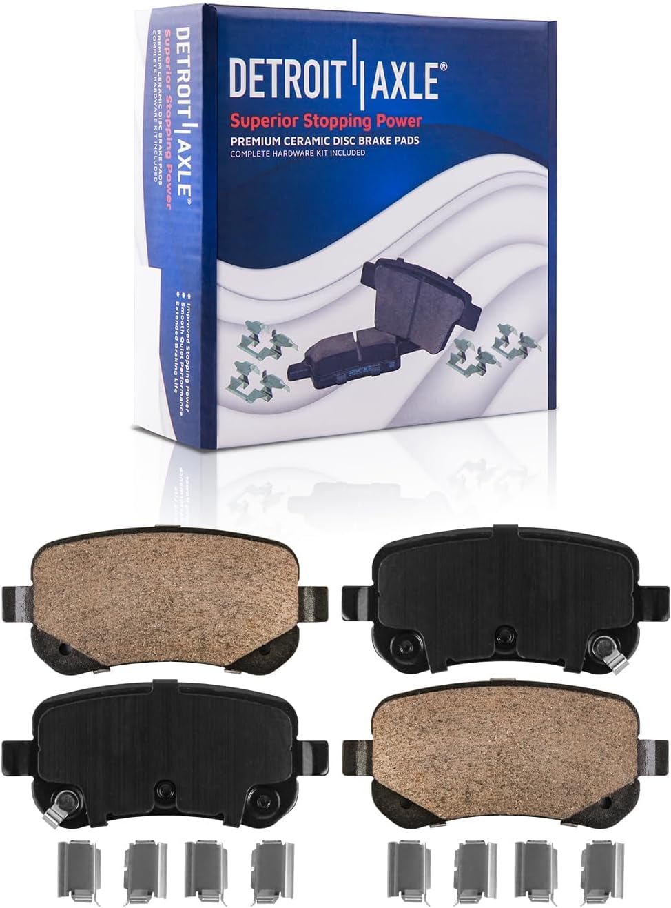 Detroit Axle - Rear Brake Kit for 2009 2010 2011 2012 Chrysler Town & Country Dodge Grand Caravan Routan Brake Rotors Brake Calipers w/Brackets Brakes Pads Replacement: 12' inch Rotor