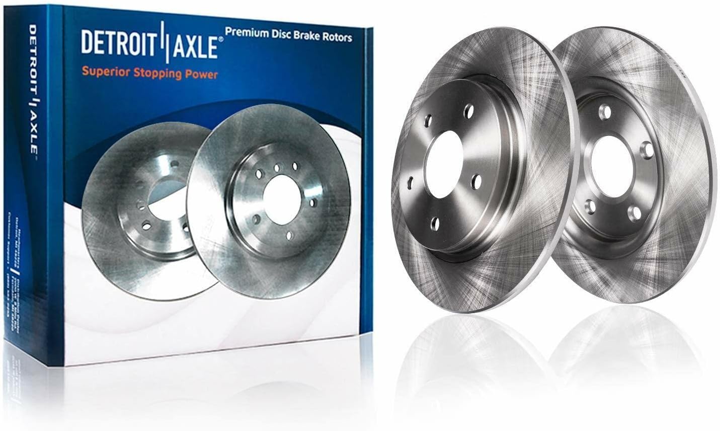 Detroit Axle - Front & Rear Disc Rotors Brake Pads + 20pc Lug Nuts Replacement for Ford Taurus Flex Lincoln MKT MKS - 28pc Set