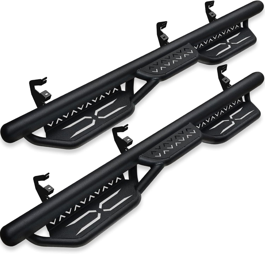 YZONA Running Boards Compatible for 2019-2026 Chevy Silverado & GMC Sierra 1500, 2020-2026 Chevrolet Silverado/GMC Sierra 2500 HD 3500 HD Double Cab/Extended Cab, Two Stairs Design Side Step Nerf Bar