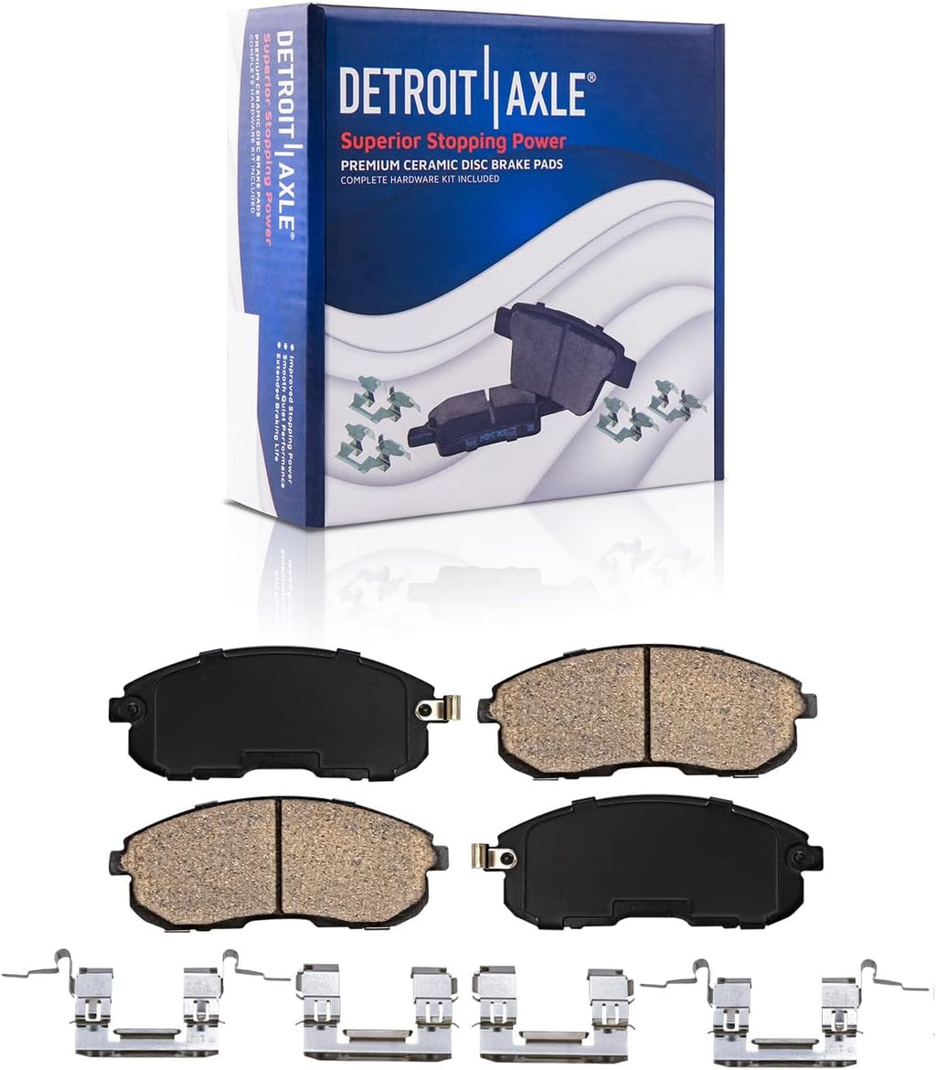 Detroit Axle - Front Disc Brake Calipers + Ceramic Brake Pads Replacement for Infiniti I35 Nissan Maxima Altima - 4pc Set