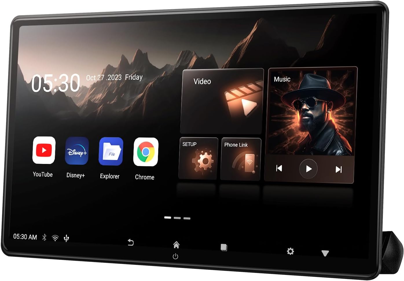 15.6 inch 4K Android Car TV Headrest Monitor for Cars Back seat Rear Entertainment System, Support Wireless Phone Link Touch Screen,with WiFi/Bluetooth/HDMI/USB/Video Player 2G+32G (1*PC)
