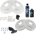 Front and Rear Performance Brake Pad & Rotor Kit, with Chemical Kit Ceramic Premium G-Coated Compatible with 2006-2011 Honda Civic