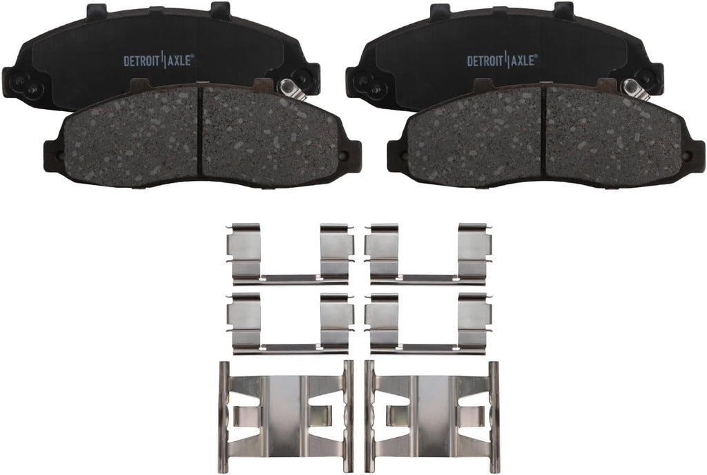 Detroit Axle - 4WD Front Brake Kit for 2000-2003 Ford F-150 Disc Brake Rotors Ceramic Brakes Pads Wheel Bearing Hubs Assembly 2001 2002 Replacement