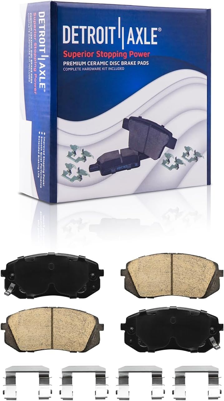 Detroit Axle - Front Brake Kit for AWD 2010-2015 Hyundai Tucson 2011-2016 Kia Sportage Disc Brake Rotors Ceramic Brakes Pads 2012 2013 2014 Replacement: 11.81' inch Rotor