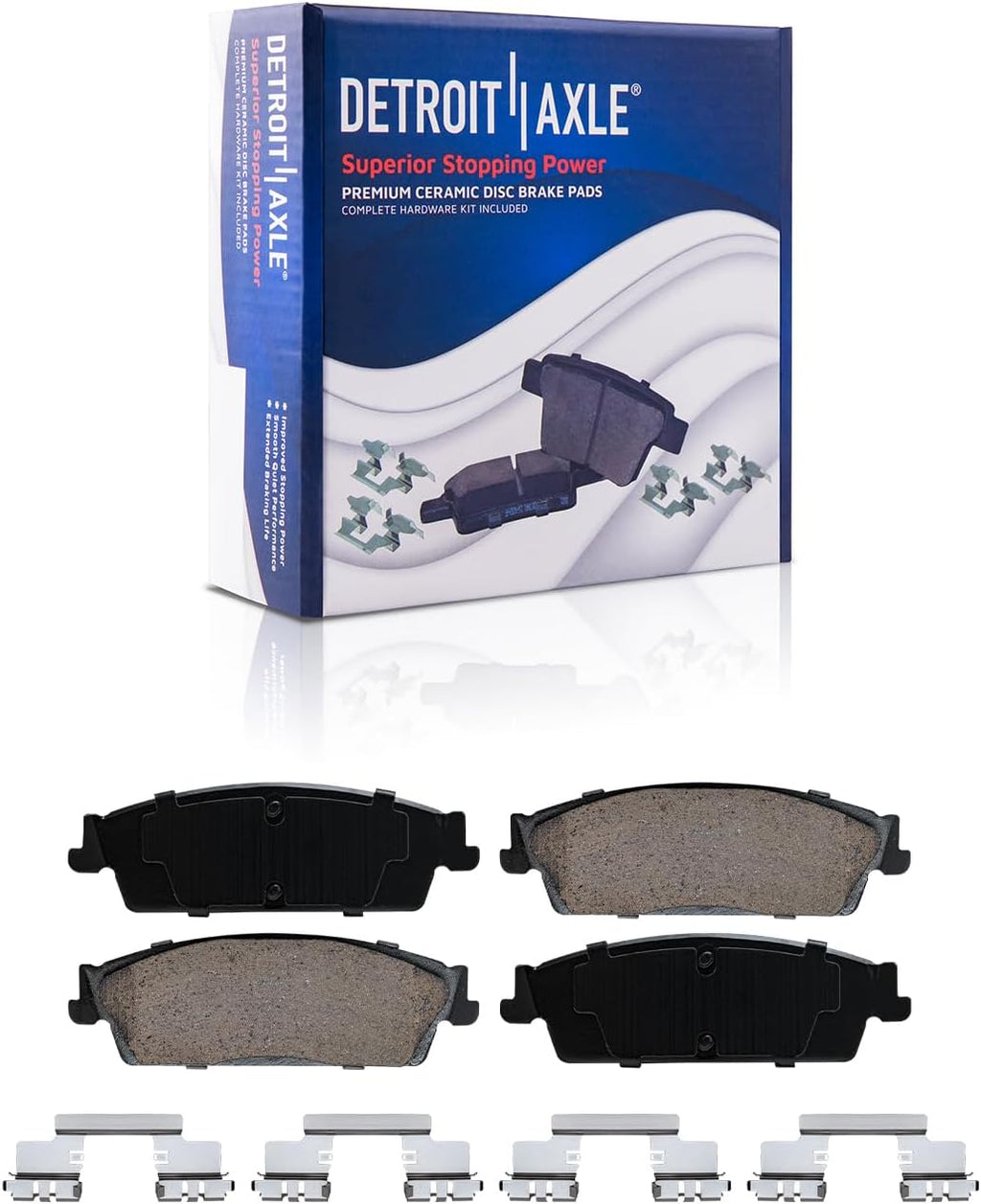 Detroit Axle - Brake Kit for Silverado Suburban Sierra 1500 Chevy Avalanche Tahoe GMC Yukon Cadillac Escalade ESV EXT, Front and Rear Disc Brake Rotors Ceramic Brake Pads Replacement
