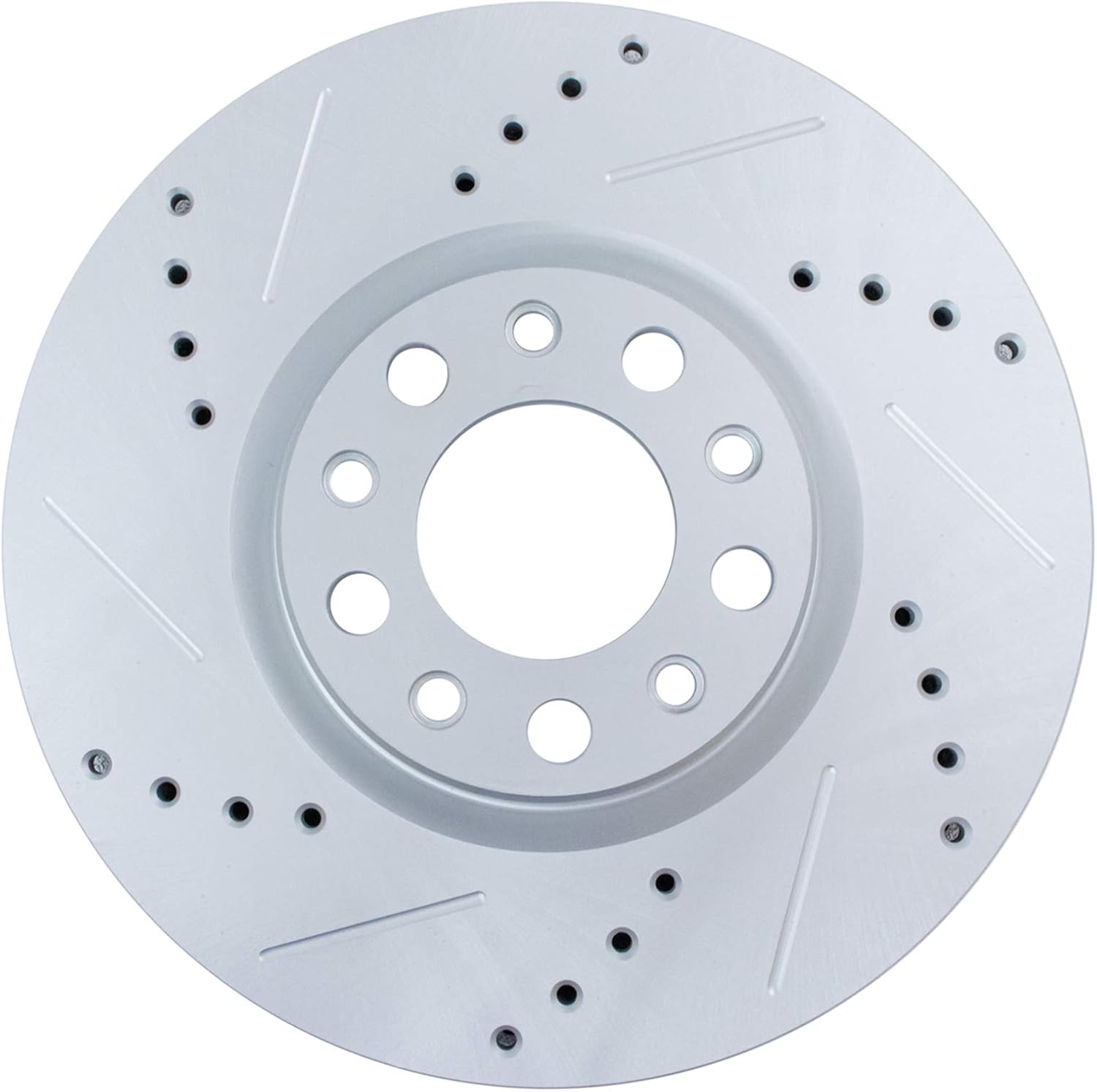TRQ Performance Front and Rear Brake Rotor Set G Coated Drilled and Slotted Compatible with 2016-2023 Fiat 500X 2017-2022 Jeep Compass 2015-2023 Renegade