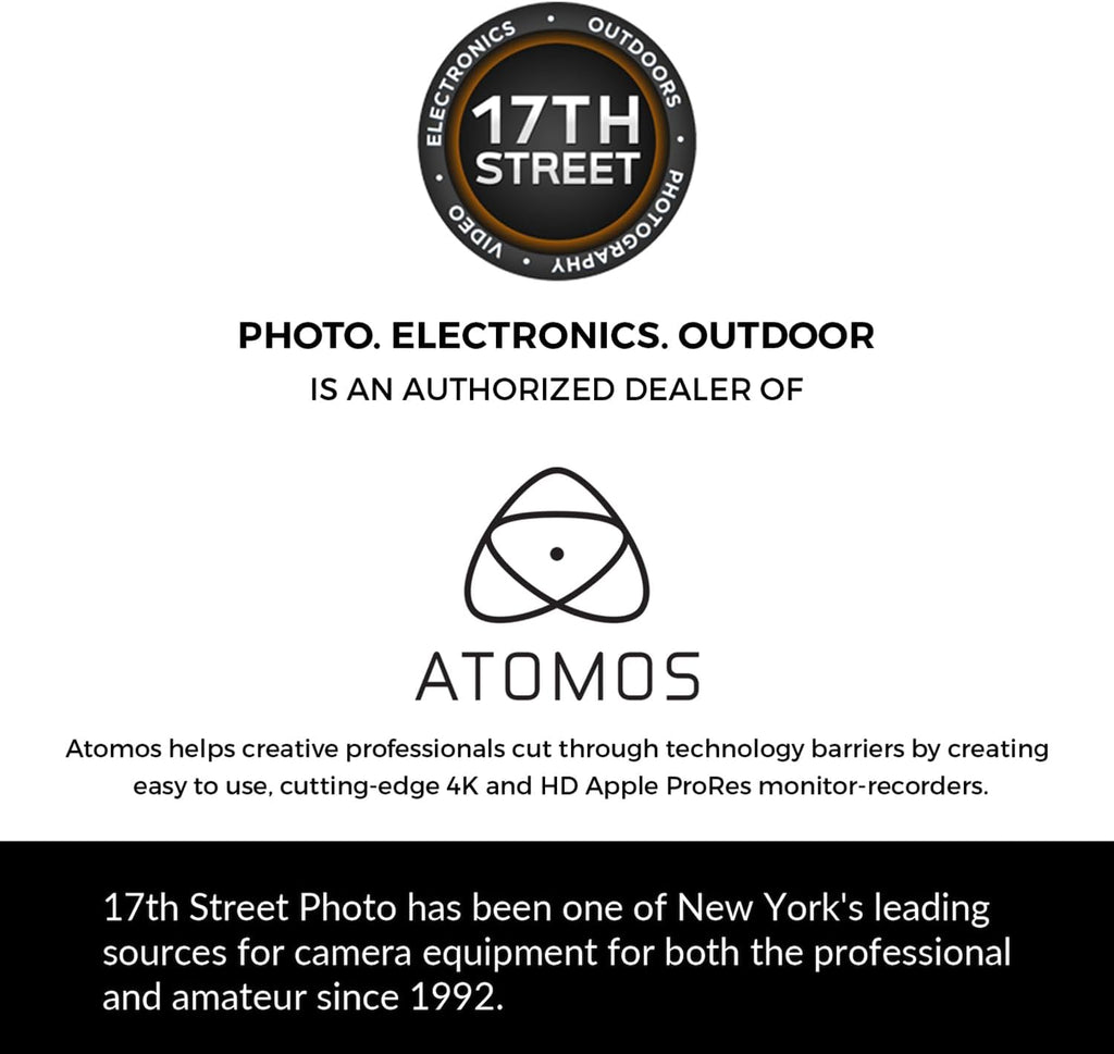 Atomos Ninja RAW Monitor/Recorder with Camera Control for HDMI & Mirrorless Cameras - 5 inch HDR Resolution with Universal Power Kit and Aluminum Alloy 1/4' Camera Hot Shoe Mount (2 Pack), Bundle Kit