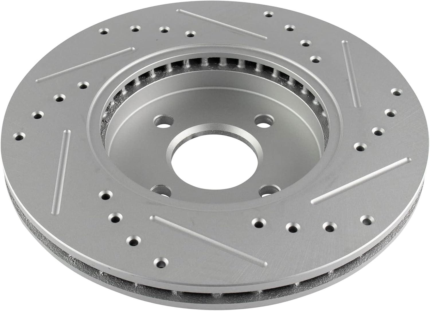 TRQ Performance Front and Rear Brake Rotor Set G Coated Drilled and Slotted Compatible with 2002-2004 Ford Focus