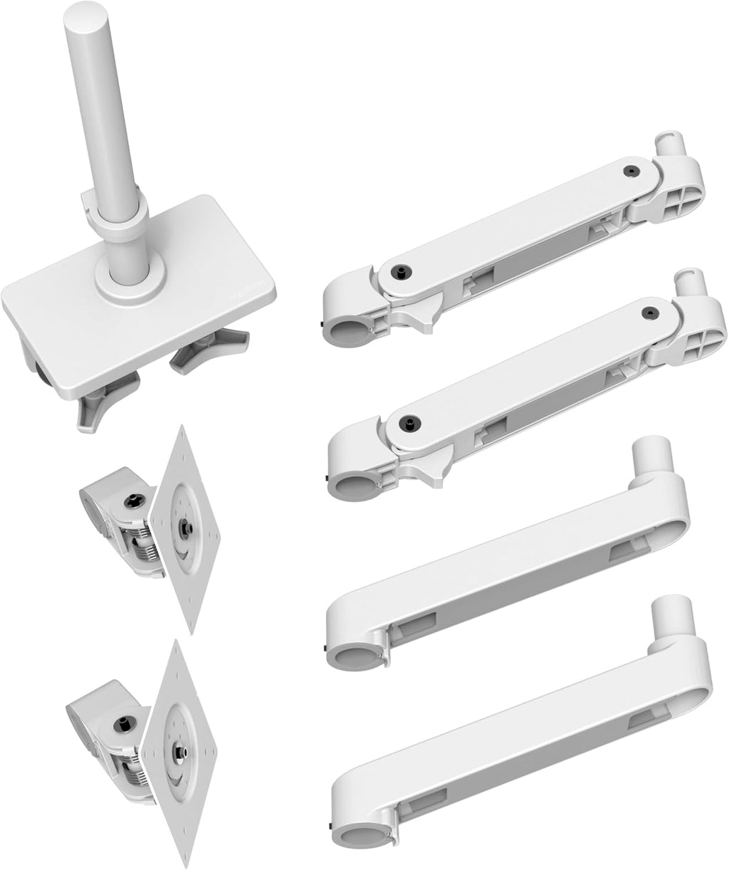 Ergotron – Upgraded LX Pro Premium Vertical Stacking Dual Monitor Arm, VESA Desk Mount – for 2 Monitors Up to 24 Inches, 4 to 22 lbs Each – White