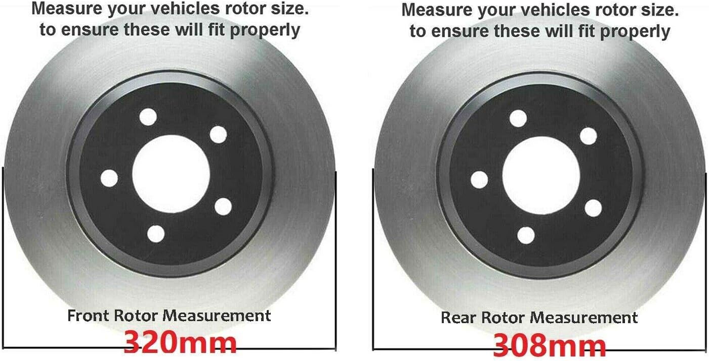 Detroit Axle - Brake Kit for 2014-2020 INFINITI QX60 2013-2020 Nissan Pathfinder 2015-2021 Murano, Disc Rotors Ceramic Pads Replacement: 12.60 inch Front and 12.13 inch Rear Rotor