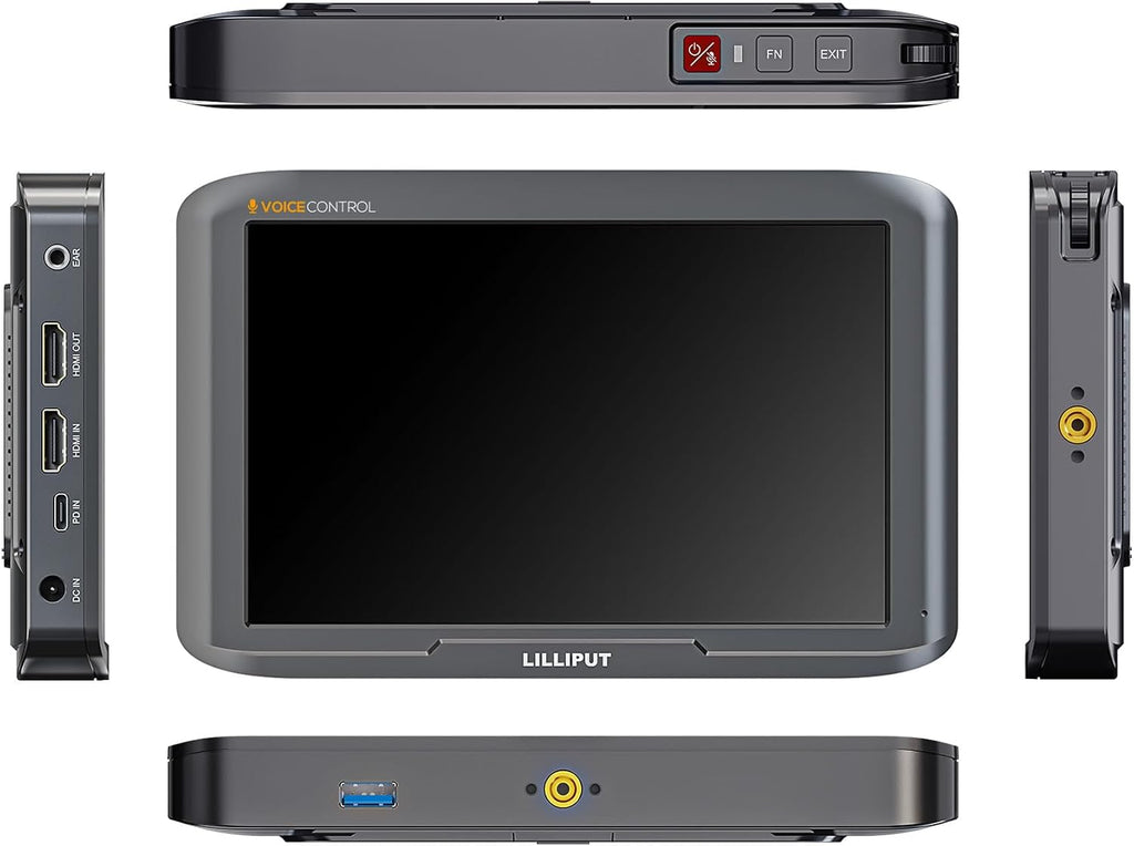 LILLIPUT V7 7' 4K HDMI Camera Monitor, 1920×1200, Voice Control, 3D LUT, HDR, Waveform/False Color/Peaking, 100% Rec.709, HDMI 2.0 in/Out, NP-F Battery Slot