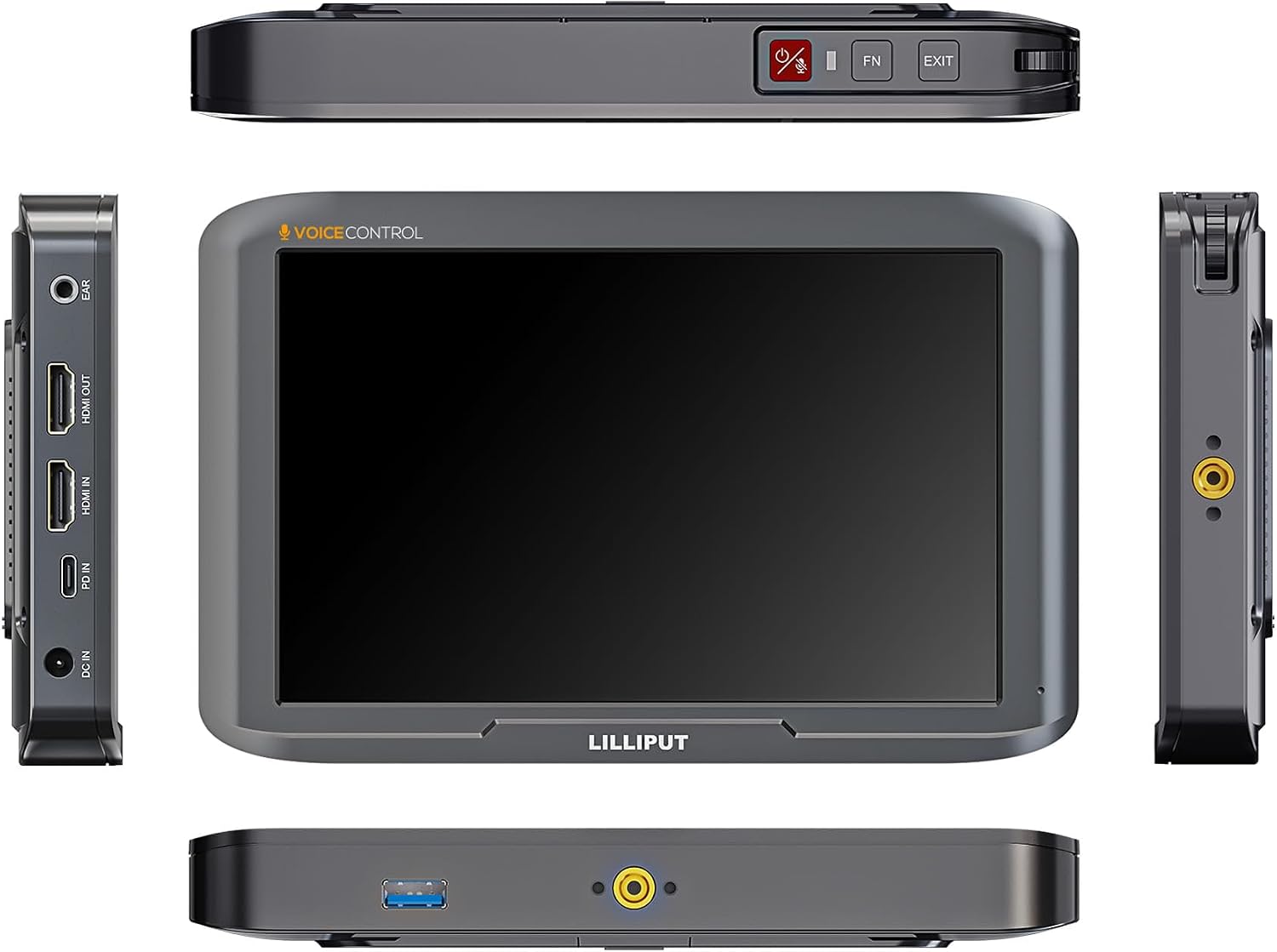 LILLIPUT V7 7' 4K HDMI Camera Monitor, 1920×1200, Voice Control, 3D LUT, HDR, Waveform/False Color/Peaking, 100% Rec.709, HDMI 2.0 in/Out, NP-F Battery Slot