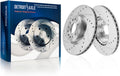 Detroit Axle - Front Brake Rotors for 2019 2020 2021 2022 2023 2024 2025 Ram 1500 Drilled and Slotted Disc Brake Rotors Replacement : 14.88' inch Brakes Rotors