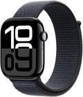 Apple Watch Series 10 [GPS, 42mm] - Jet Black Aluminum Case with Ink Sport Loop (Renewed)