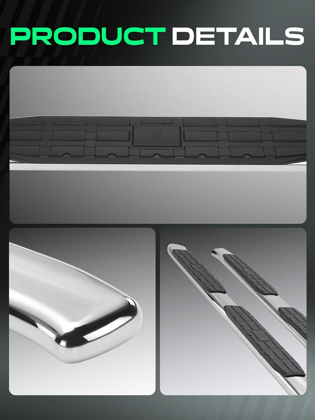 YHTAUTO 4.25' Running Boards Side Steps Fit Toyota Tundra 2007-2021(Extended Cab/Double Cab) Stainless Steel Polished Chrome, Truck Side Step Rails Off-Road Exterior Accessories