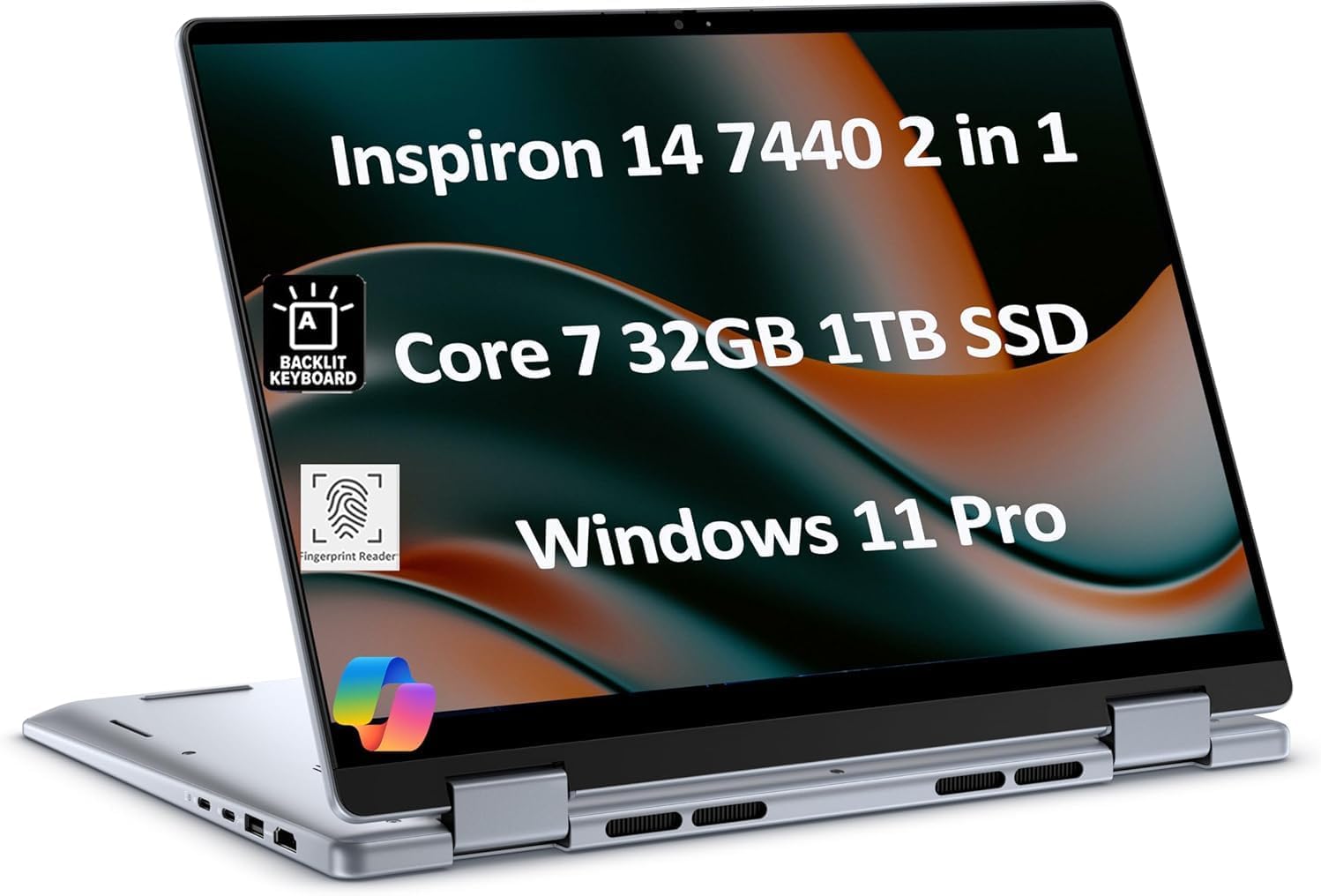 Dell Inspiron 14 7440 2-in-1 Business Laptop (14' FHD+ Touchscreen, Intel 10-Core 7 150U (> i7-1355U), 32GB RAM, 1TB SSD) Fingerprint Reader, Backlit Keyboard, FHD Webcam, Win 11 Pro w/AI Copilot