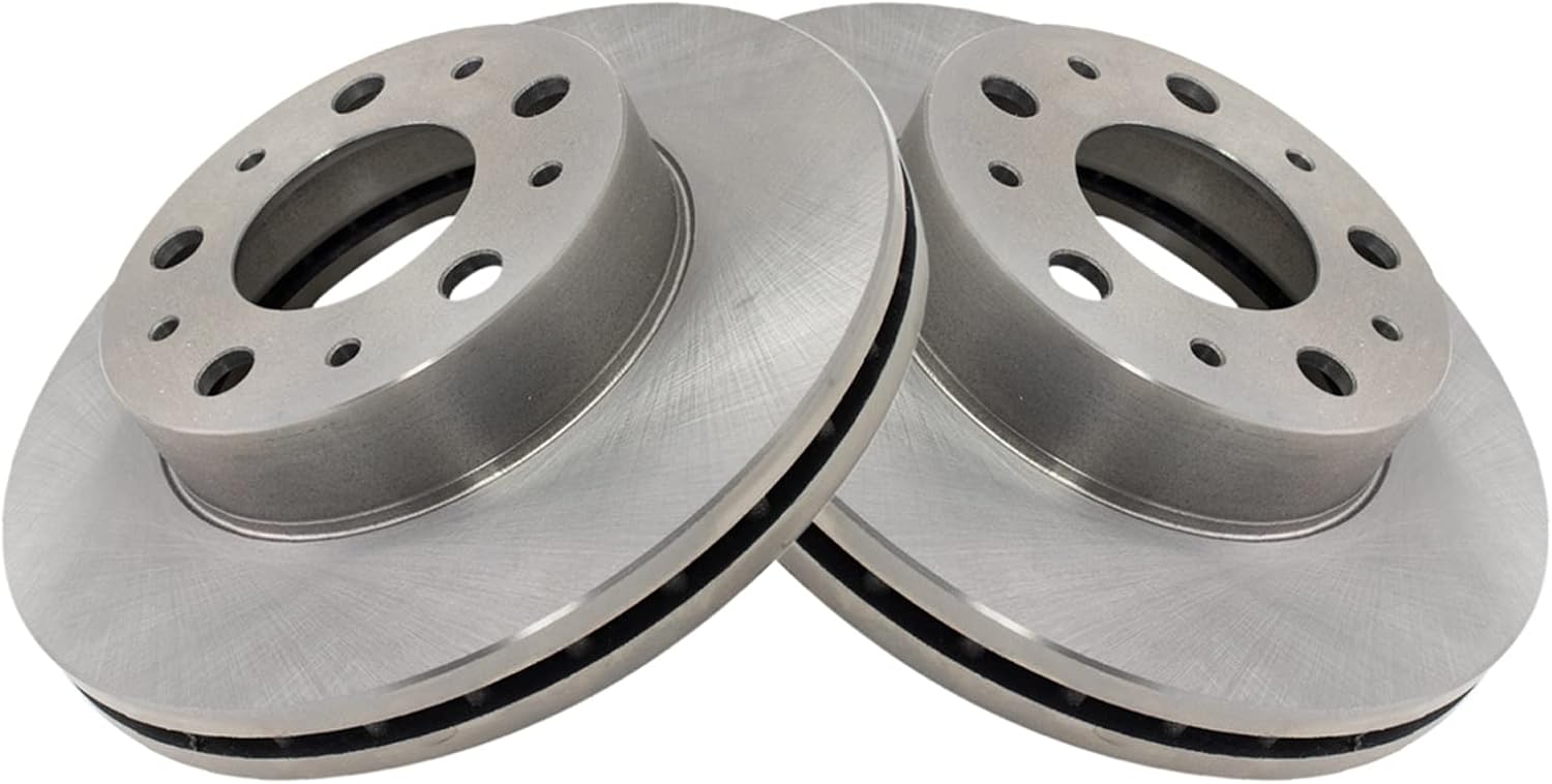 TRQ Front Brake Pad and Rotor Set Semi Metallic Vented Rotors Compatible with 2014-2021 Ram ProMaster 1500 2500 3500