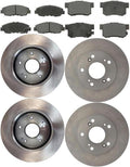 Brake Pads w/Rotors for Honda Civic 1.8L 2006 2007 2008 2009 2010 2011 12Pcs Front Rear Replacement Brakes Kit