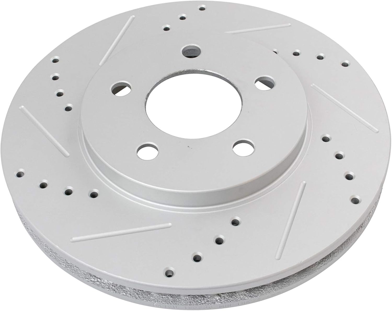 TRQ Performance Front and Rear Brake Rotor Set G Coated Drilled and Slotted Vented Compatible with 2005-2010 Ford Mustang