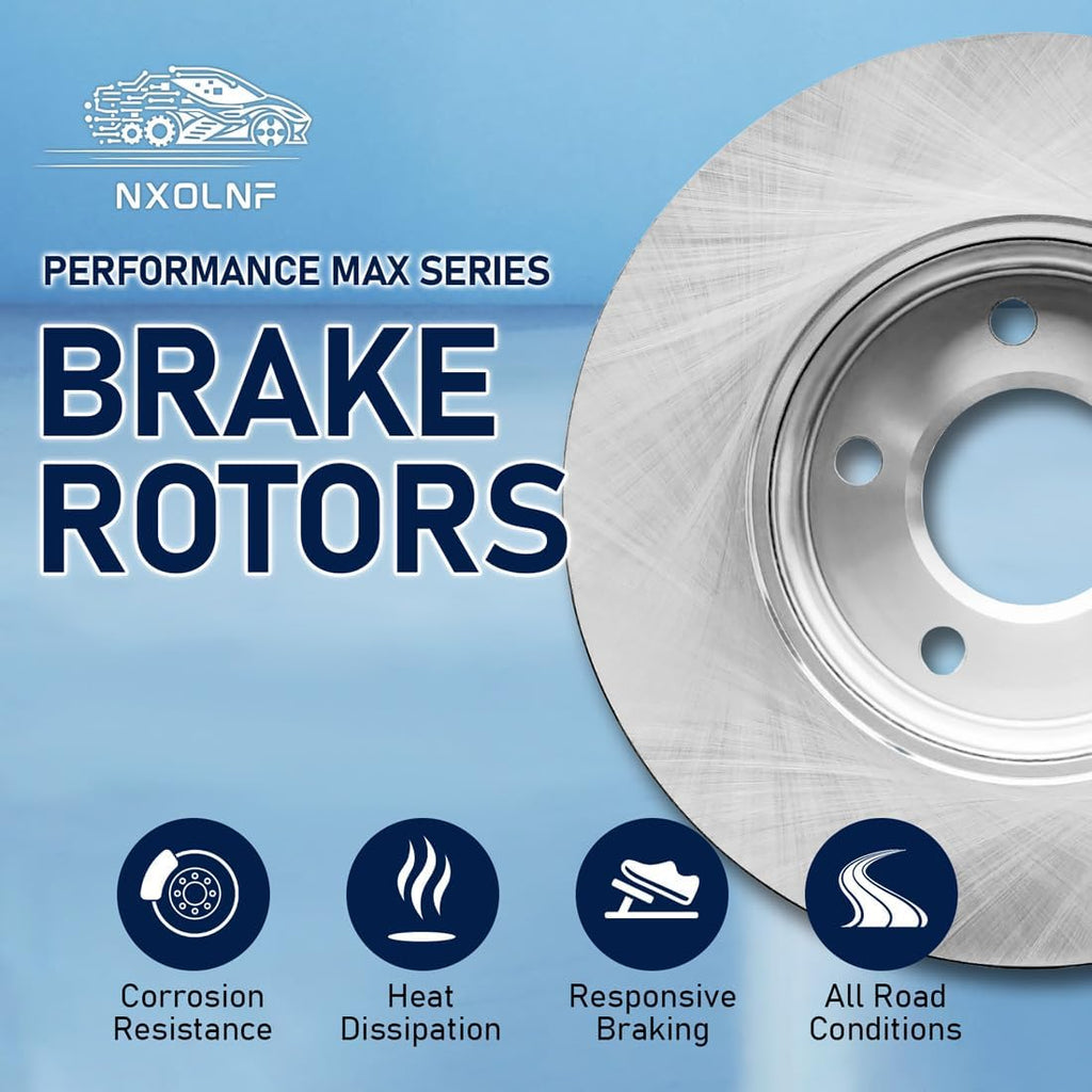 Ceramic Brake Pads w/Vented Rotors 11.09inch (281.6mm) for Honda Civic 1.8L 2006 2007 2008 2009 2010 2011, for Acura CSX 2.0L 2006 2007 2008 2009 2010 2011 6Pcs Front Replacement Brakes Kit