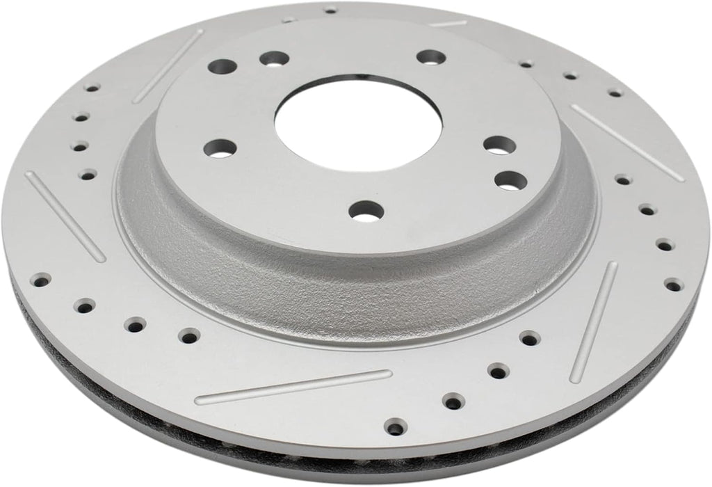 TRQ Performance Front and Rear Brake Rotor Set G Coated Drilled and Slotted Compatible with 1988-1996 Chevrolet Corvette