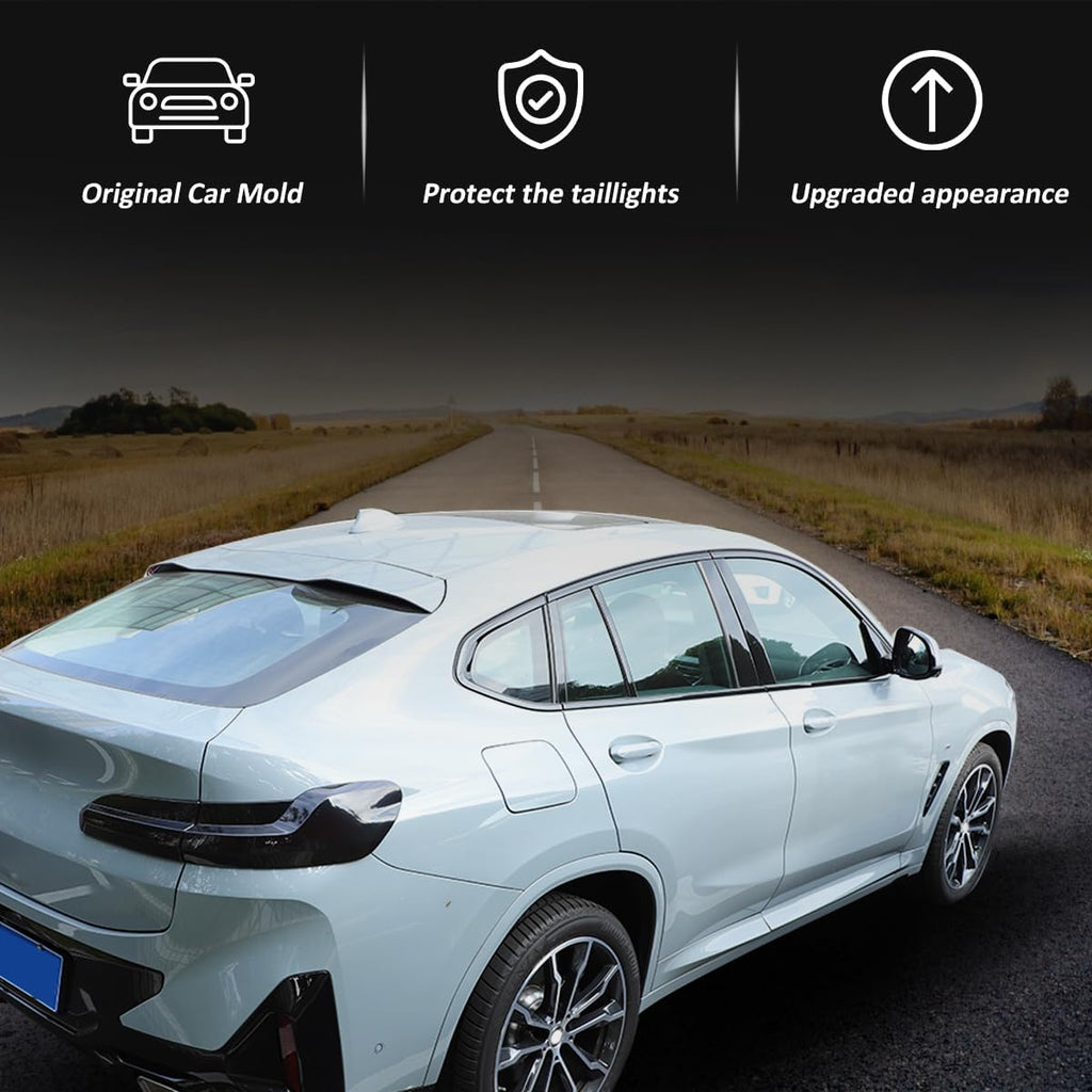 ABS Black Rear Tail Light Lens Taillight Kit Compatible with BMW X4 G02 X4 M 2019-2025 Car Exterior Taillight Protection Cover Accessories