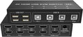 4 Port HDMI KVM Switch 4X2 Dual Monitor 4K@60Hz Extended Display DP USB KVM Switch 4 in 2 Out for 4 PC Share Keyboard Mouse(ZY-AD42,EU Power Plug)