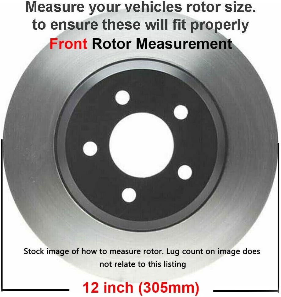Detroit Axle - Front Brake Kit for Chevrolet GMC Silverado Suburban Sierra Savana Yukon XL 1500 Tahoe Cadillac Escalade, Drilled Slotted Disc Brake Rotors Ceramic Brakes Pads : 12' inch Rotor