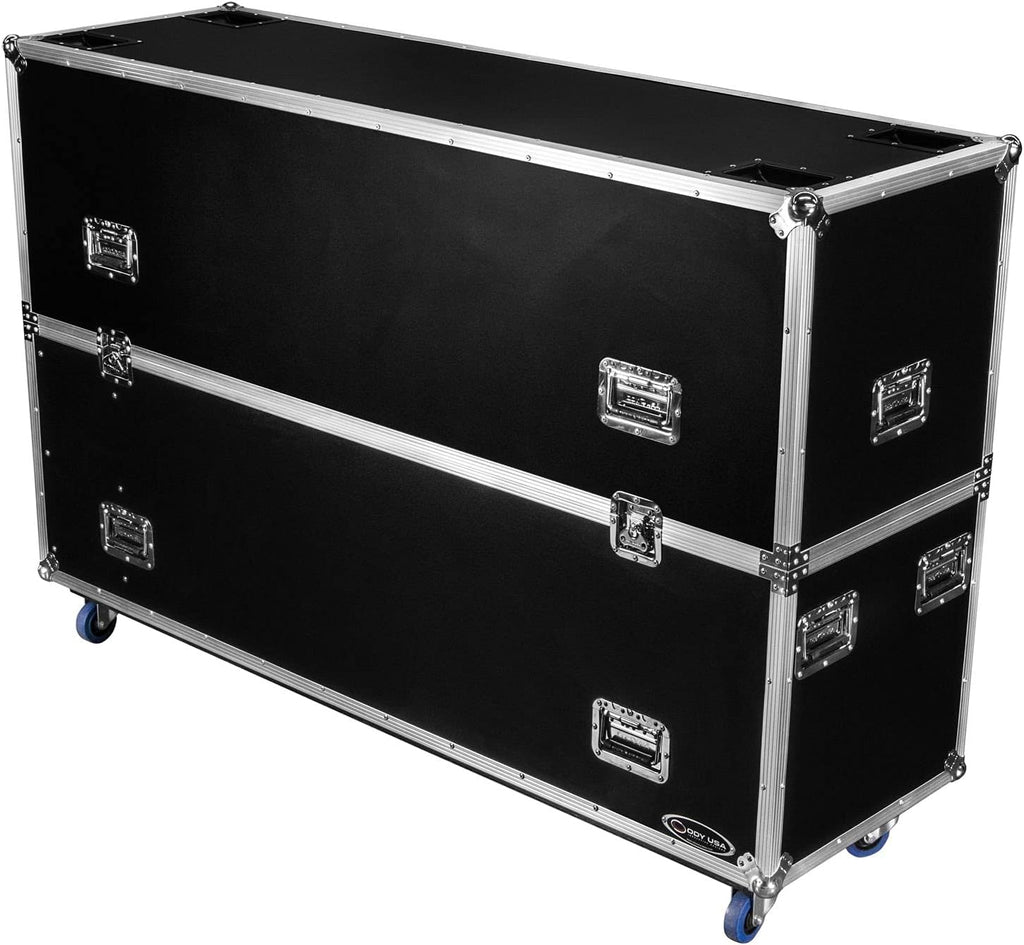 Dual 75' Flat Screen Monitor Case with Casters