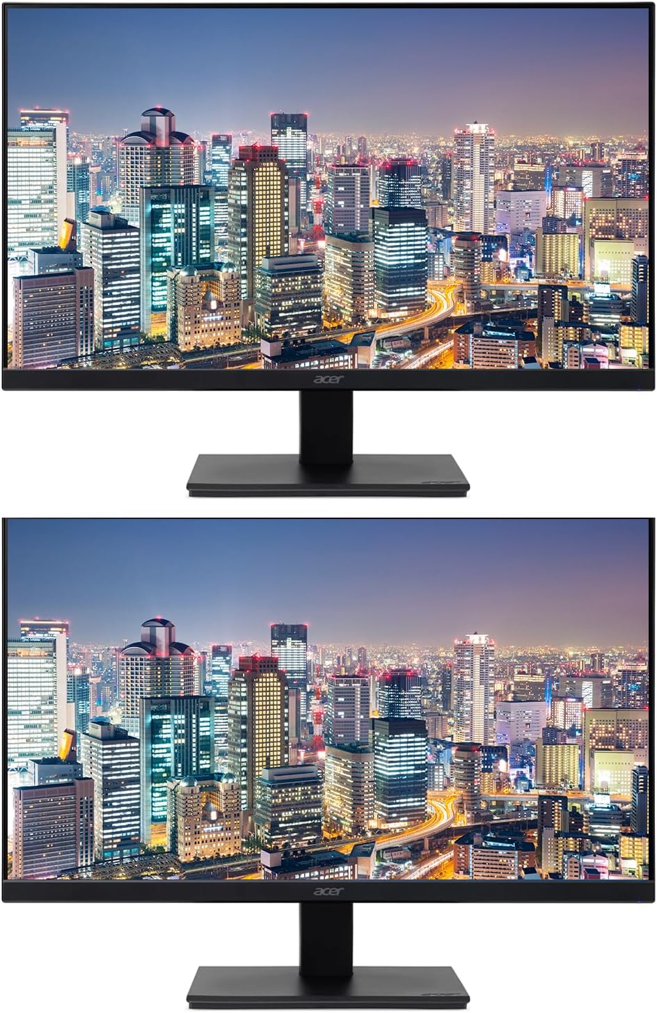 acer Vero V7 V277 E BIP 27 inch 1080P Full HD IPS 100 Hz 4 ms Backlit Widescreen LCD Monitor, 2-Pack Bundle with Eye Care, VGA, HDMI, DisplayPort