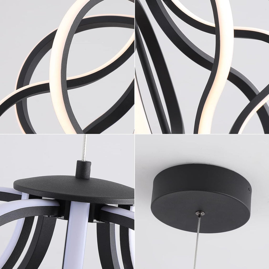 Modern LED Chandelier Acrylic Design Adjustable Hanging Chandelier Easy Install Suitable for Dining Room Living Room Bedroom Kitchen and Corridor