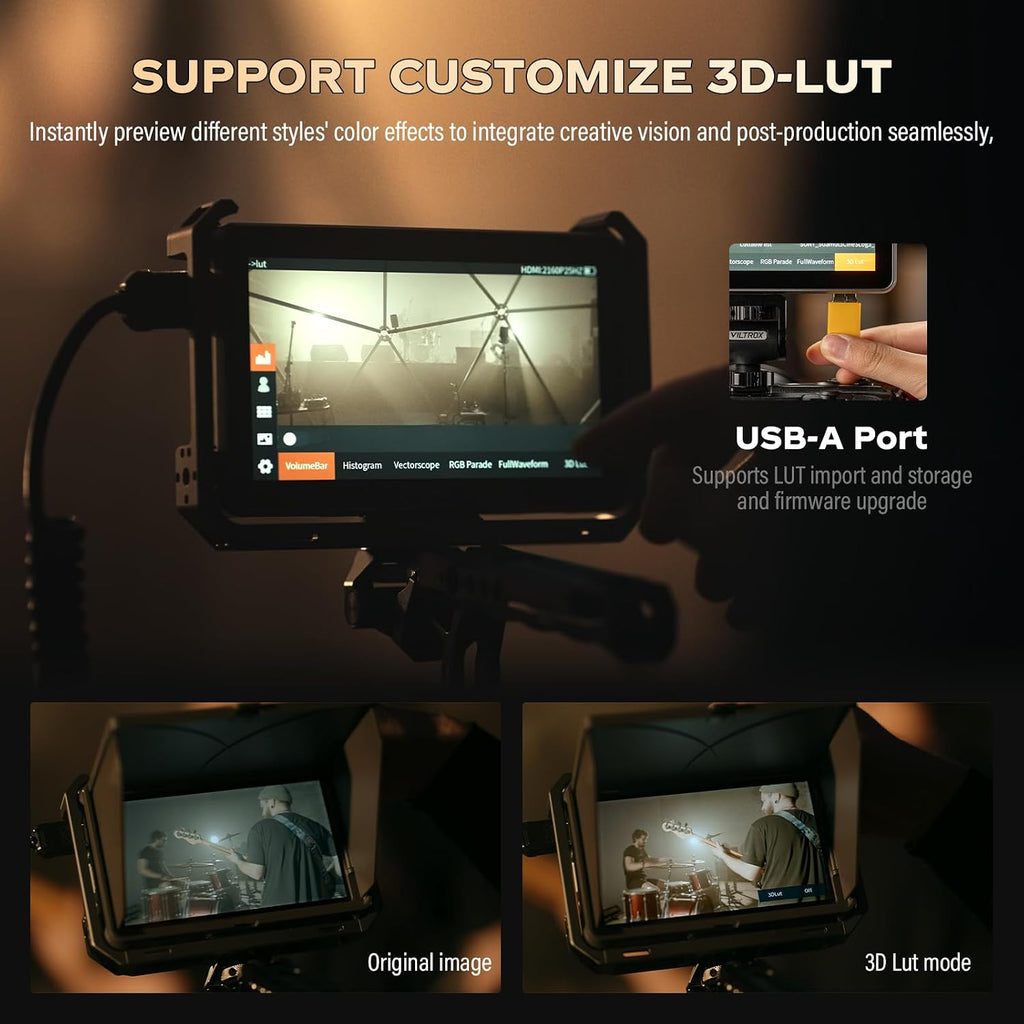VILTROX DC-X2 Cage 6' SDI Camera Field Monitors 2000nits Super Bright Daylight Viewable External Monitor for 4k HDMI DSLR Touchscreen Monitor for Sony Canon Nikon with Sunshield 2200 MAh Battery