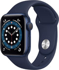 Apple Watch Series 6 (GPS, 40mm) - Blue Aluminum Case with Deep Navy Sport Band (Renewed)