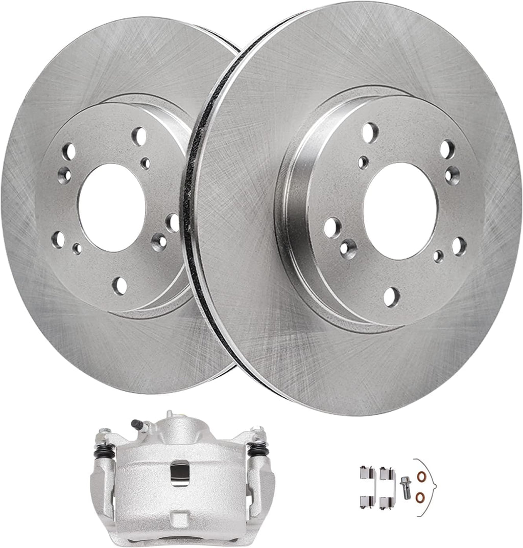 Detroit Axle - Front Brake Kit for Honda CR-V Element Disc Rotors Left Brake Caliper w/Bracket Replacement : 11.10' inch (282mm) Front Rotor